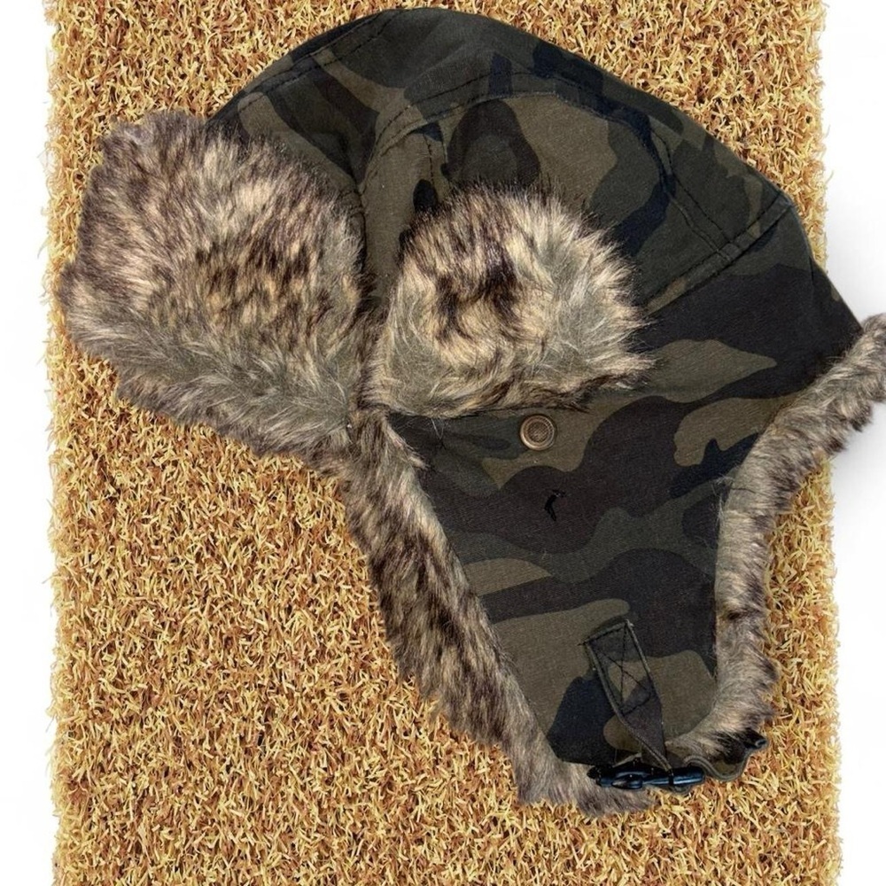 Camouflage Aviator Hat with Faux Fur Trim
